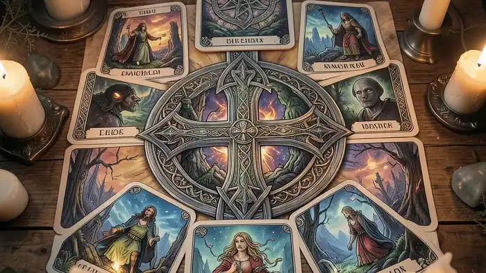 расклад кельтский крест — визуальная схема расклада ��аро