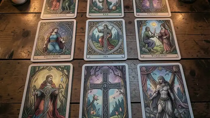 расклад кельтский крест схема – иллюстрация расклада Таро