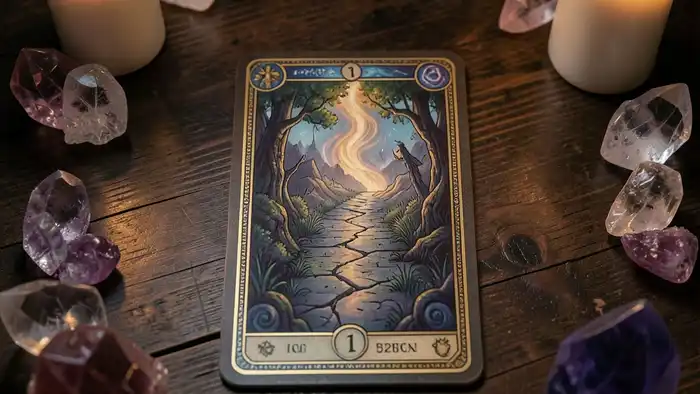 расклад на блокировку – изображение расклада Таро с центральной картой блокировки