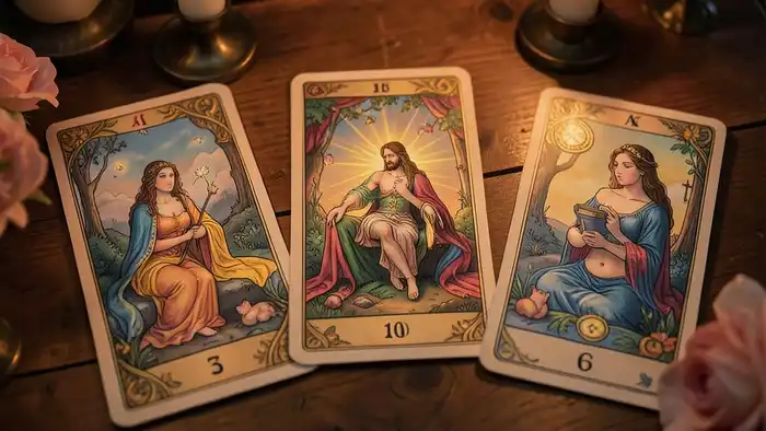 расклад на привлечение любви – романтическая сцена с картами Таро