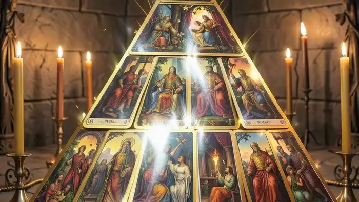 расклад пирамида пошагово — 10 карт Таро в форме треугольника