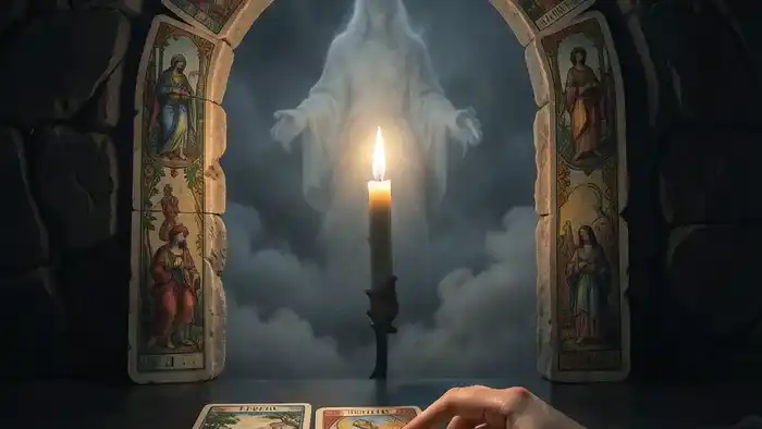 Расклад Таро Портал на секрет партнера — мистическая арка из карт и процесс гадания