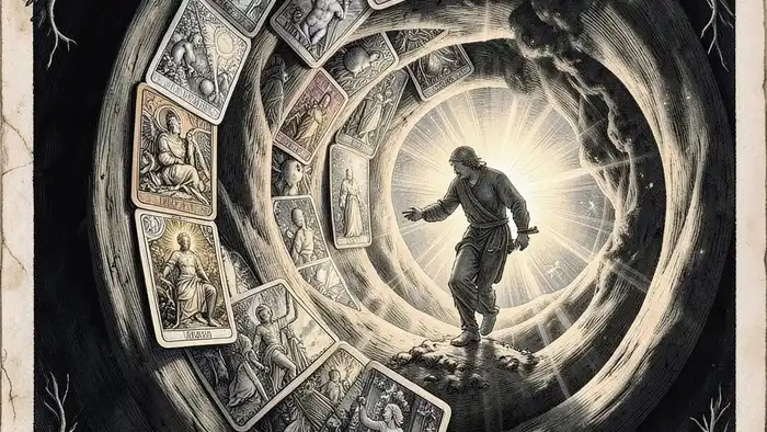 Расклад путешествие героя — схема из 12 позиций с картами Таро, иллюстрирующая путь трансформации