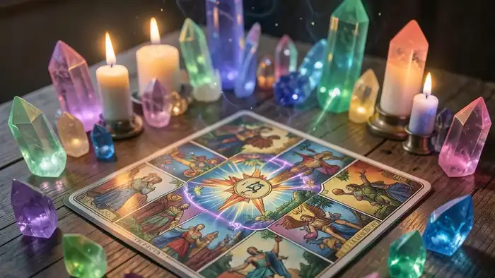 расклад с кристаллами и таро изображение расклада с кристаллами