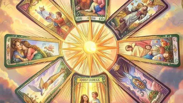 Расклад Солнце в Таро — схема из семи карт с центральной картой Солнце