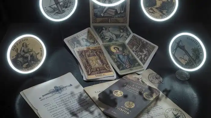 Расклад Таро "12 домов" на документы — схема с астрологическими домами и картами Таро