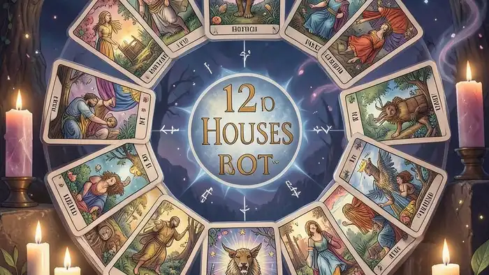 Расклад Таро 12 домов на измену – карта с двенадцатью арканами в круге
