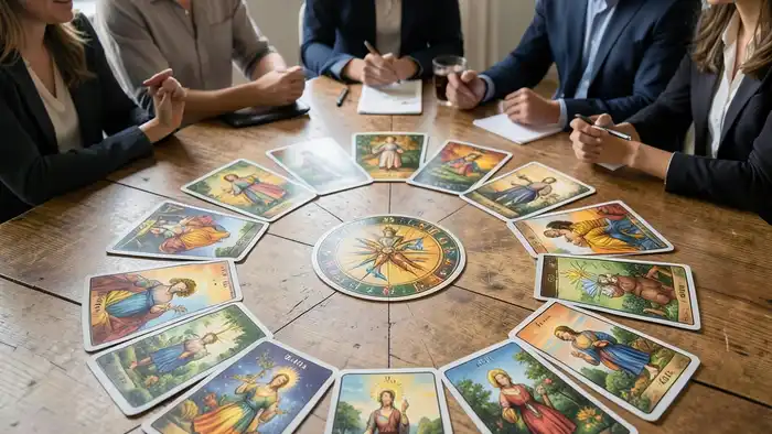 Расклад Таро 12 домов на команду – визуальное представление