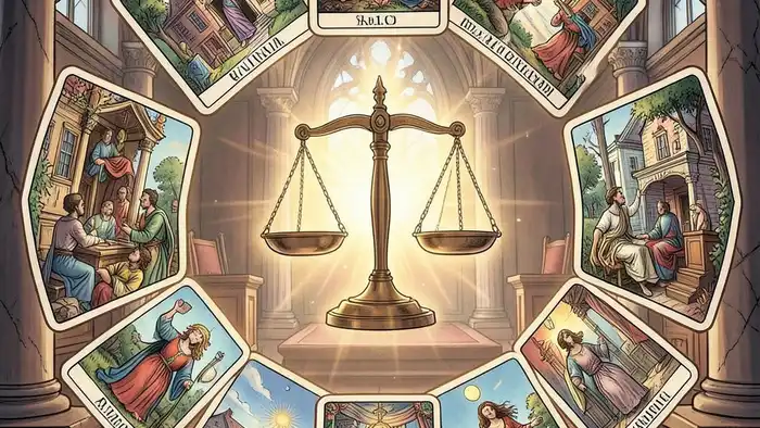 Расклад Таро 12 домов на развод через суд – иллюстрация