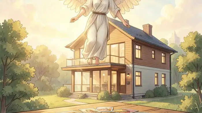 Расклад Таро «ангел‑хранитель» на покупку дома – изображение ангела‑хранителя над домом