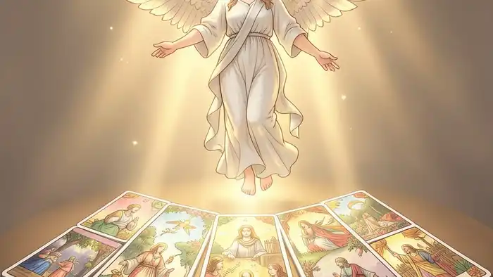 Расклад Таро «ангел-хранитель» на предназначение – изображение ангела и карт