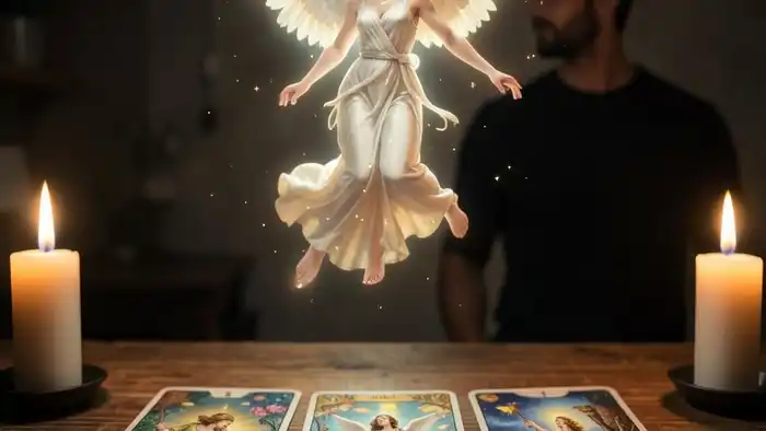 Расклад Таро «ангел-хранитель» на тайные мысли мужчины, изображение