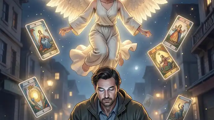 расклад Таро «ангел‑хранитель» на вахту изображение ангела-хранителя и карт