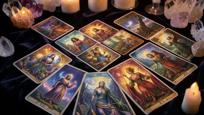 Расклад Таро "анкх" на прощение себя — схема семи карт в форме символа жизни