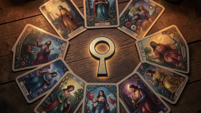 Расклад Таро «анкх» на взаимность чувств – изображение расклада с символом анкх