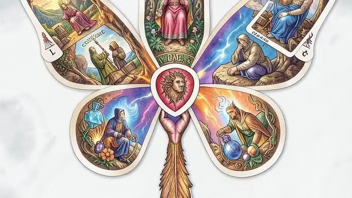 Расклад Таро "бабочка" на разделение имущества с позициями и символами трансформации