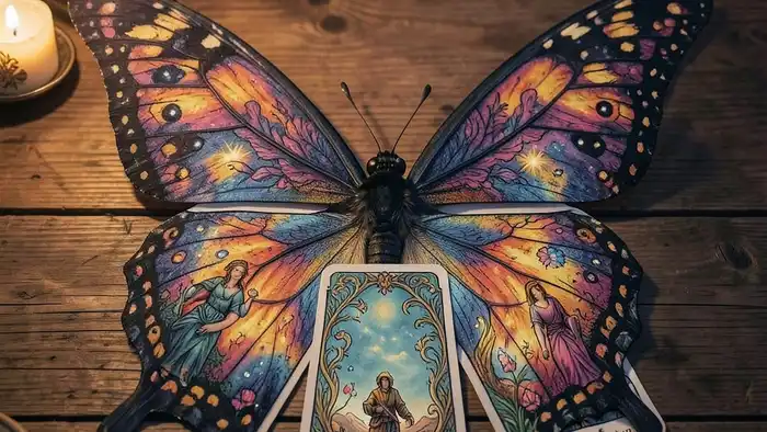 Расклад Таро «бабочка» на тайные мысли мужчины – изображение