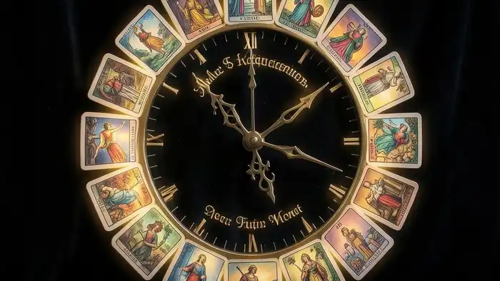 расклад Таро часы на новые отношения изображение часов из карт