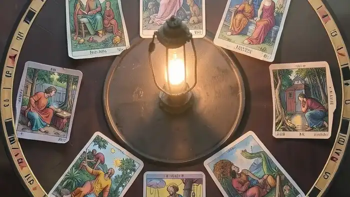 Расклад Таро "часы" на ситуацию — схема из шести позиций с картами, символизирующих прошлое, настоящее и будущее