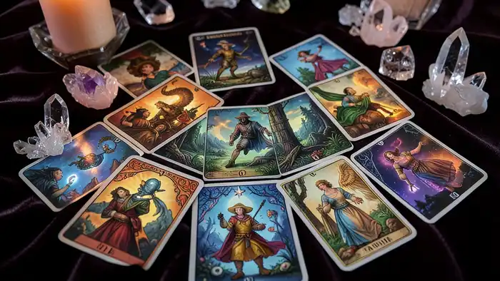 Расклад Таро "часы" на Таиланд: схема позиций с картами и тайскими символами