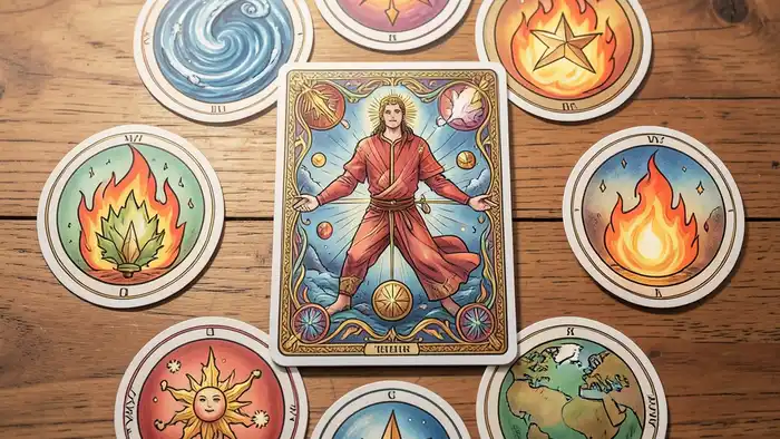 Расклад Таро «четыре стихии» на удачный день – визуальная композиция с элемента��и