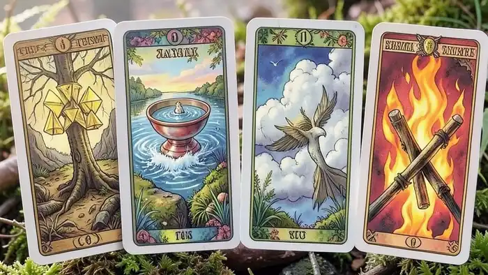 Расклад Таро "четыре стихии" — как понять, стоит ли менять работу через элементы Земли, Воды, Воздуха и Огня