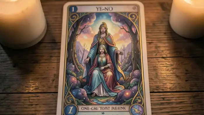 Расклад Таро «да или нет одна карта» – одна карта на столе в мягком свете