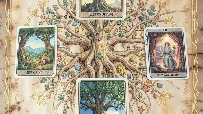 Расклад Таро "дерево жизни" на диплом — схема позиций сефирот с картами и интерпретацией