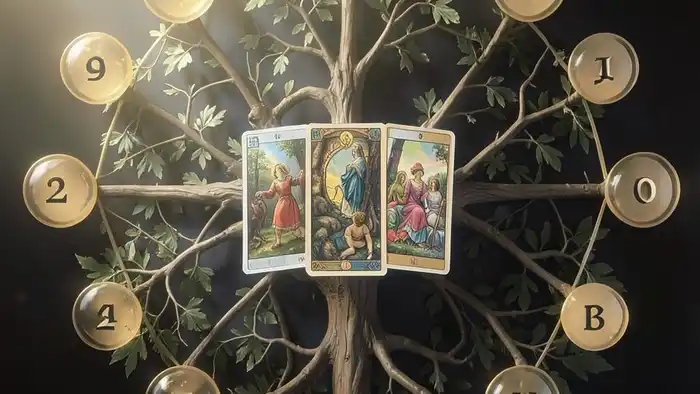 Расклад Таро "дерево жизни" на финансовую подушку — схема позиций по сфиротам с картами