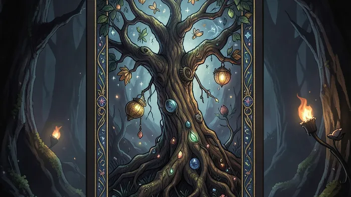 Расклад Таро Дерево Жизни на нишу - схема из десяти сефирот с картами для анализа бизнеса и проектов