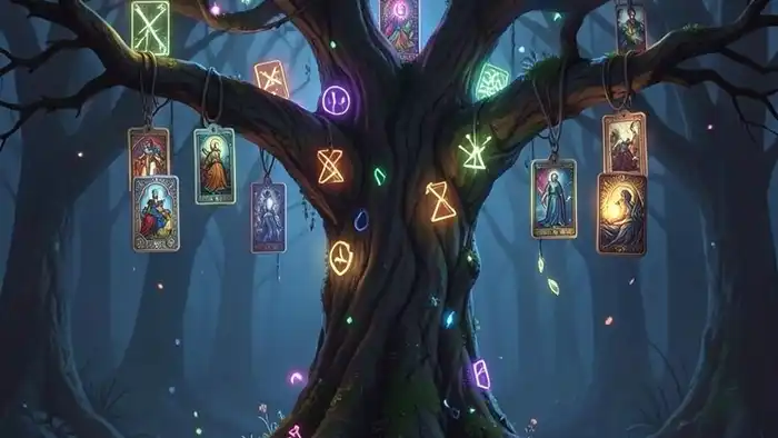 Расклад Таро «дерево жизни» на важное решение — изображение дерева с картами Таро