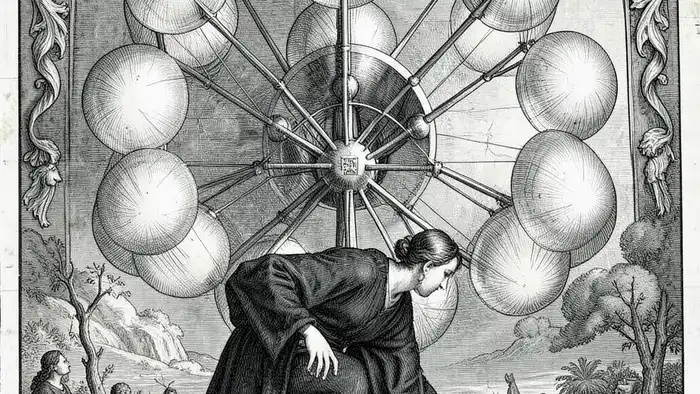 Расклад Таро "дерево жизни" на зиму — схема позиций с картами и человеком в медитации