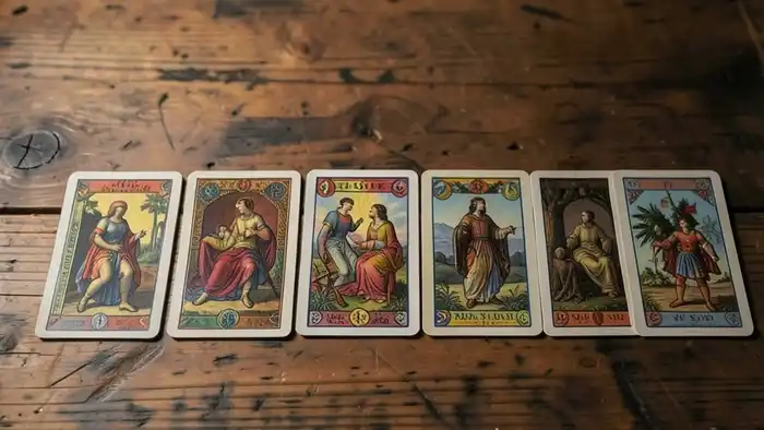 Расклад Таро "домино" на гражданский брак: схема семи карт, каждая из которых отражает аспект незарегистрированных отношений