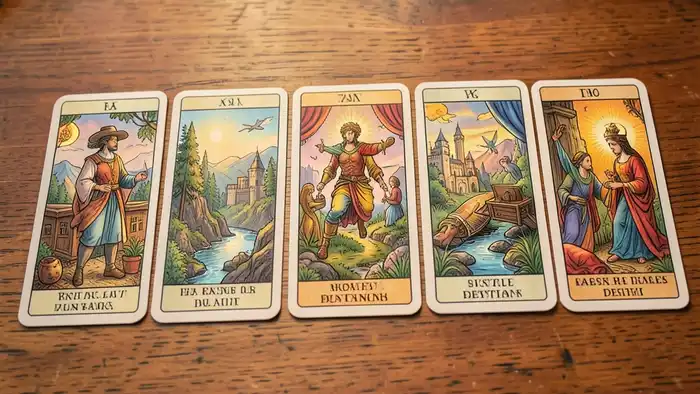 Расклад Таро «домино» на командировку – визуальное представление