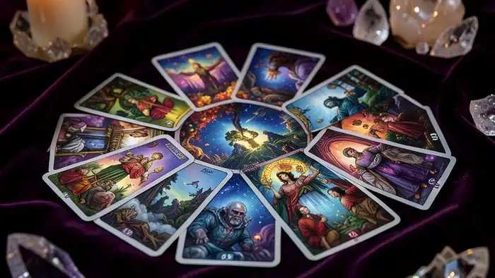 Расклад Таро "домино" на молчание партнера: схема из семи карт, демонстрирующая цепь эмоционального отстранения