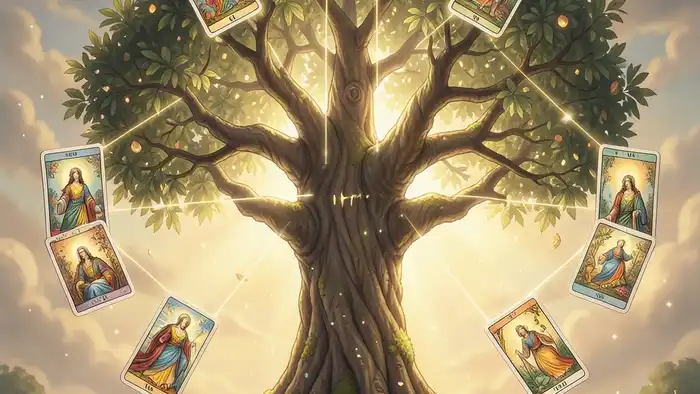 Расклад Таро «Древо Сефирот» на бывшего – визуальная схема Древа Сефирот с картами