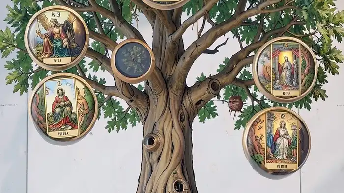 Расклад Таро Древо Сефирот на пенсионные накопления — схема с картами Таро в сфирах