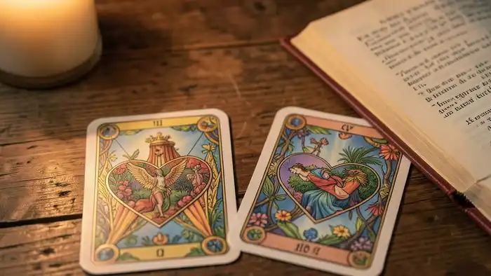 Расклад Таро два сердца на благодарность – визуальная иллюстрация