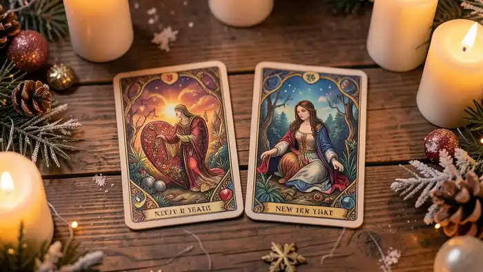 Расклад Таро «два сердца» на новый год – романтическая атмосфера
