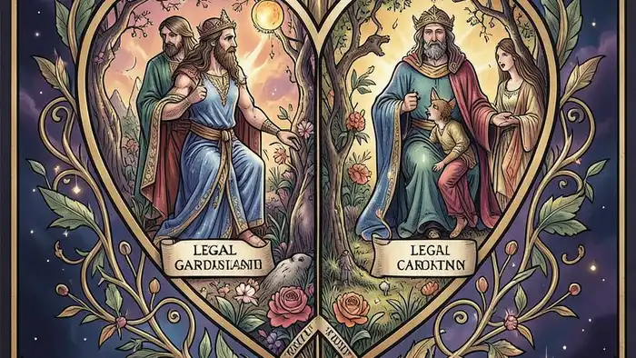 Расклад Таро «два сердца» на опеку через суд – визуальная схема