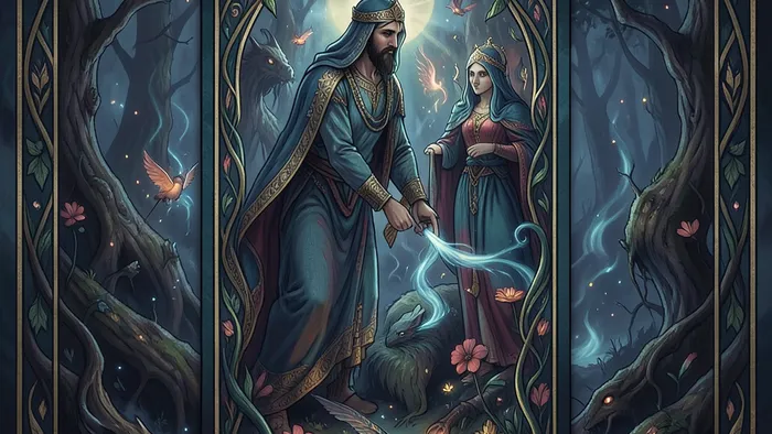 Расклад Таро Два сердца — схематичное изображение переплетенных сердец из карт для гадания на отношения