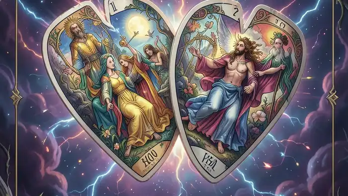 Расклад Таро «два сердца» на страсть – два переплетённых сердца из карт Таро