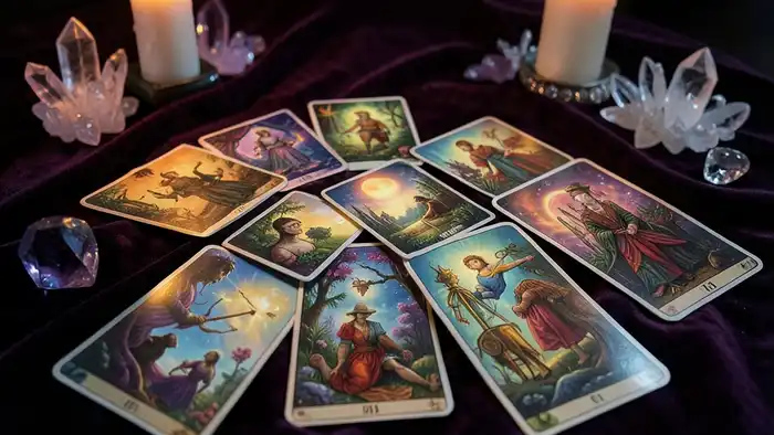 Расклад Таро "елочка" на финансы — схема из семи карт, расположенных в форме дерева, с символическим изображением энергетических потоков