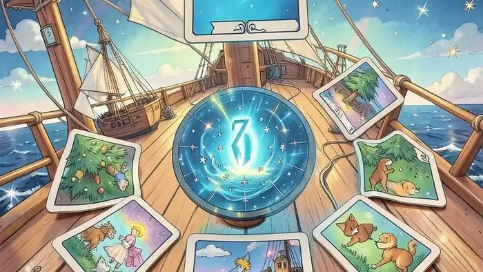 Расклад Таро "елочка" на круиз — схема из семи карт в форме треугольника на палубе корабля