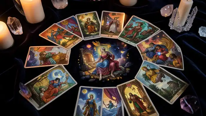 Расклад Таро "елочка" на лишение родительских прав — схема из семи позиций с картами Райдера-Уэйта