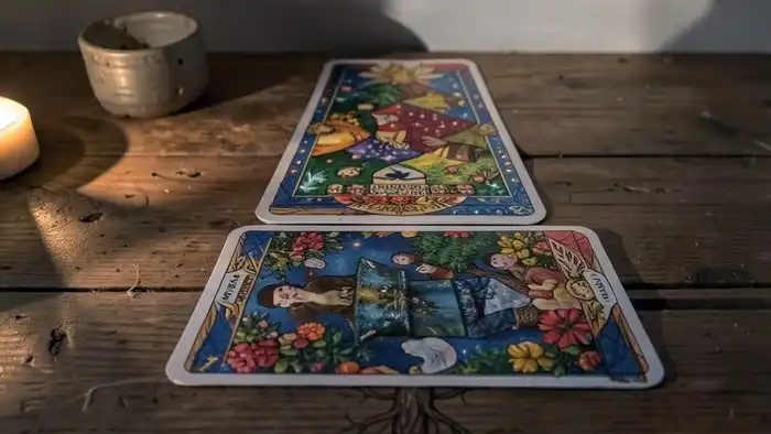 Расклад Таро "елочка" на обиду на партнера с выложенными картами в форме дерева