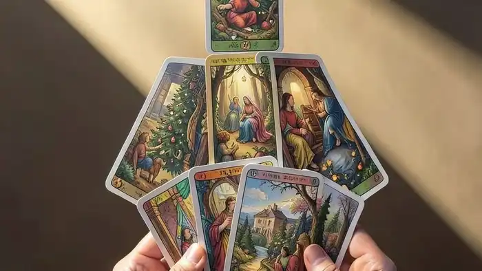 Расклад Таро "елочка" на смысл жизни с семью позициями, схема карт в виде ёлки