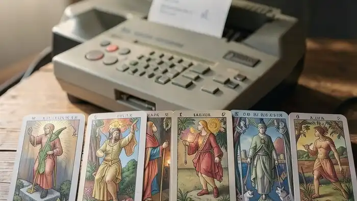 Расклад Таро email — семь карт, раскрытые в порядке позиций для анализа переписки