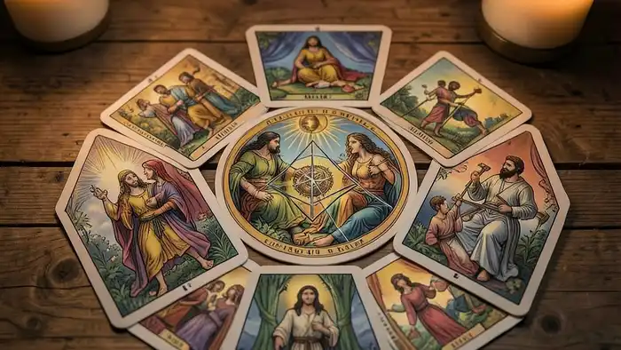 Расклад Таро гексаграмма на друга, карта в виде шестиугольника