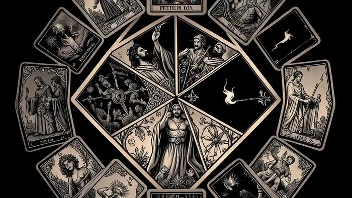 Расклад Таро гексаграмма на порчу – изображение расклада